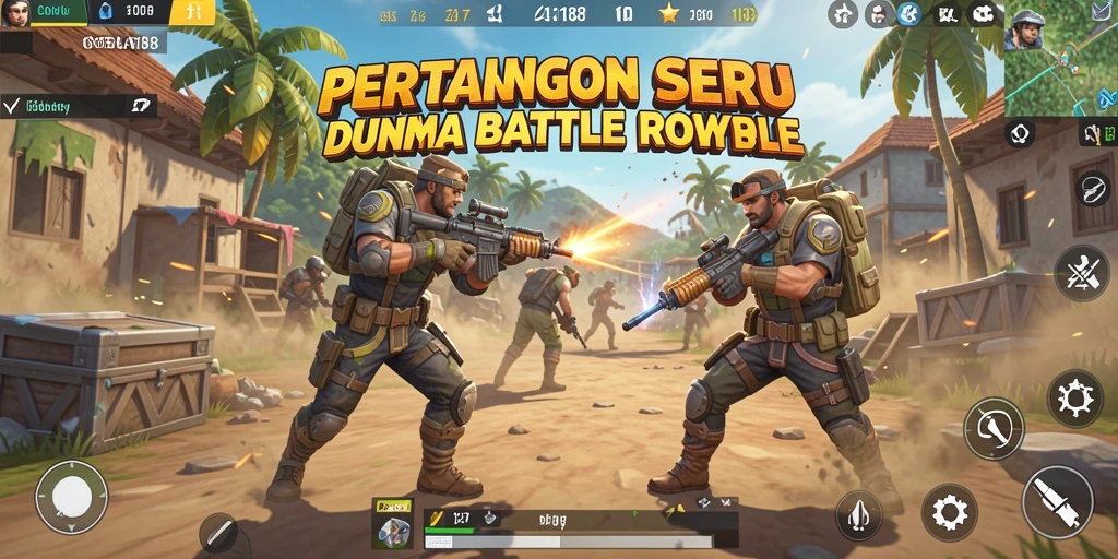 Screenshot gameplay CORLA188 menampilkan aksi pertempuran seru di medan perang.