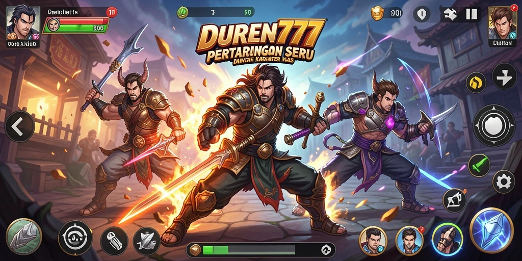 Tampilan gameplay DUREN777 yang menegangkan saat bertarung.