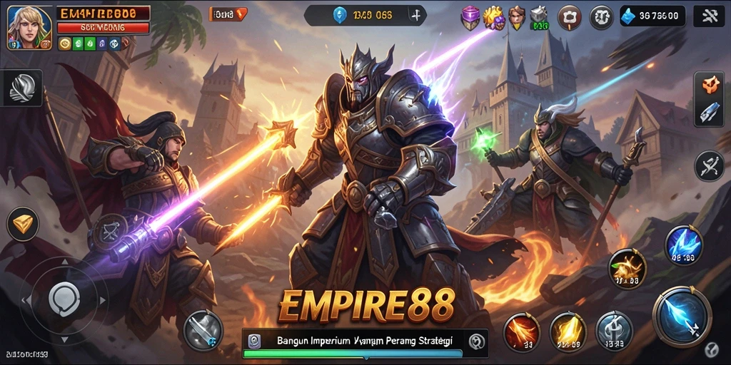 Screenshot EMPIRE88: Menampilkan strategi pertarungan yang mendalam.