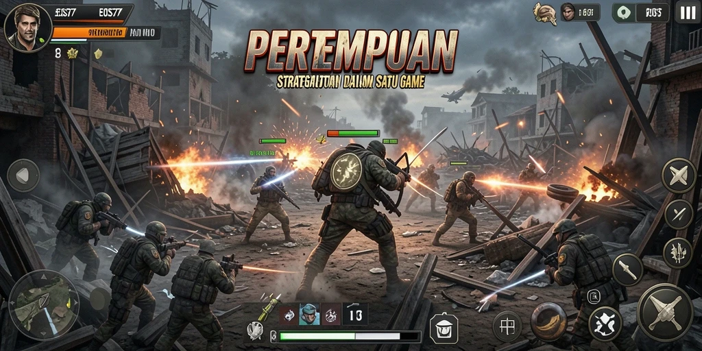 Menampilkan aksi pertempuran seru dalam EOS77 yang mendebarkan.