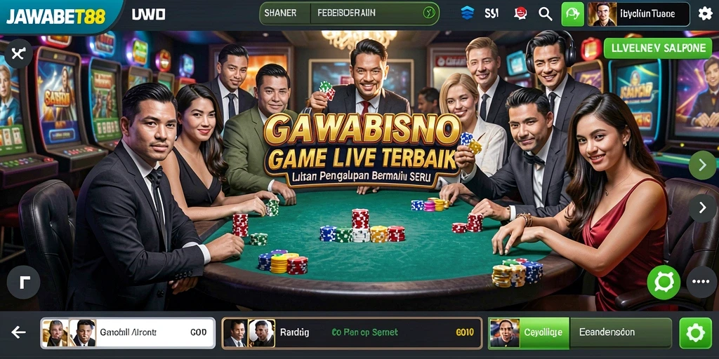Tangkapan layar utama dari gameplay JAWABET88 yang menampilkan dealer langsung.