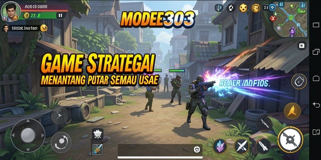 Tampilan strategis dari gameplay MODE303 yang menegangkan.