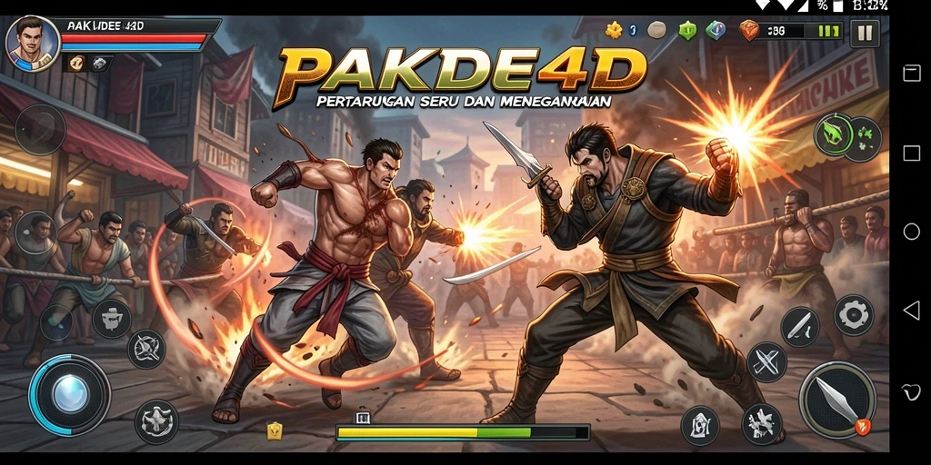 Tampilan menarik dari gameplay pertarungan seru PAKDE4D.