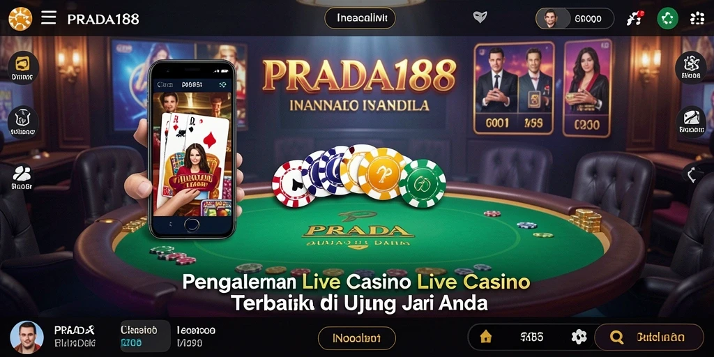 Screenshot dari gameplay Live Casino yang menegangkan di PRADA188.