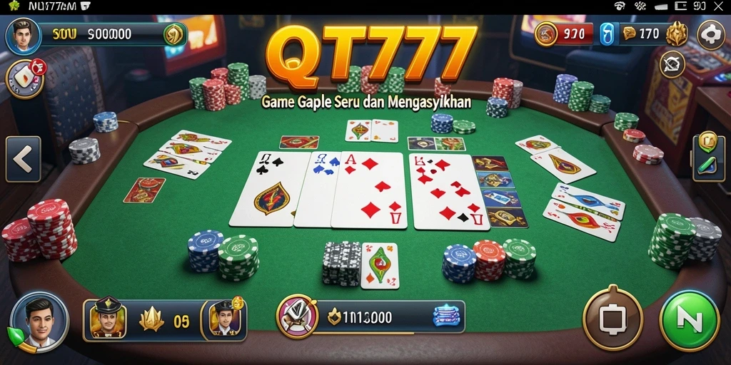 Tampilan gameplay QT777 yang menarik dalam permainan Gaple.