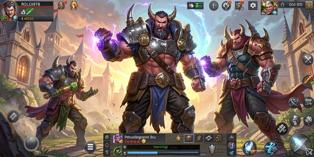 Tangkapan layar gameplay ROLEX878 menampilkan pertarungan epik dalam dunia ARPG.