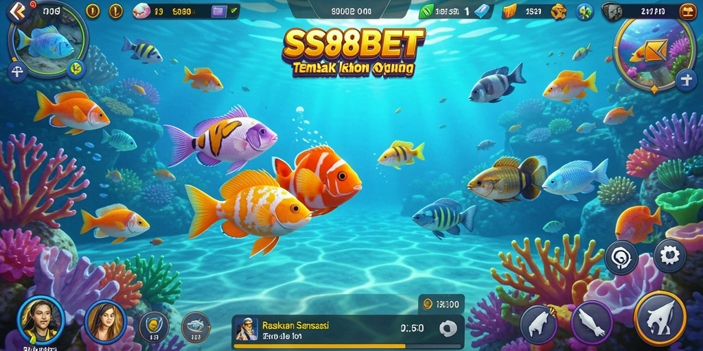 Screenshot gameplay SS88BET yang menampilkan suasana menembak ikan yang seru.