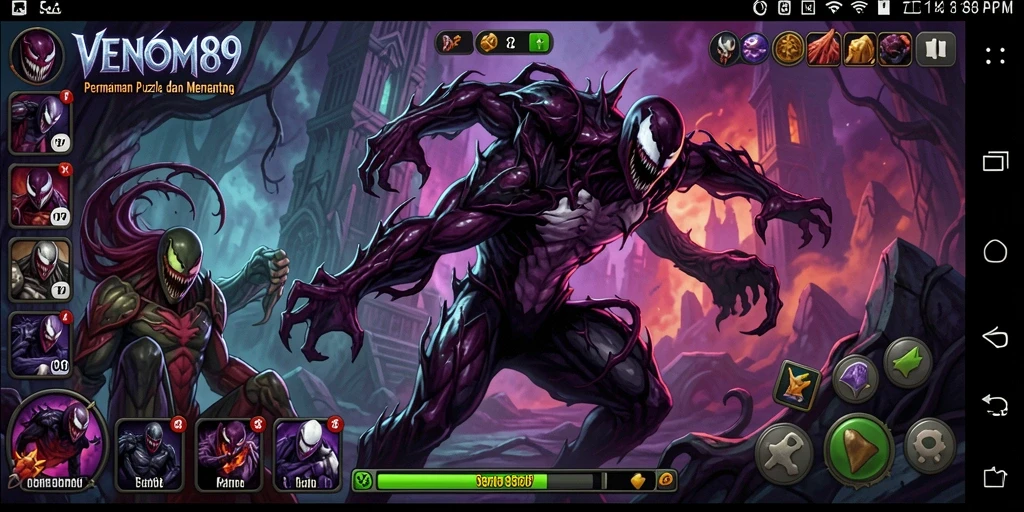 Tangkapan layar gameplay VENOM889 menampilkan tantangan puzzle yang menarik.